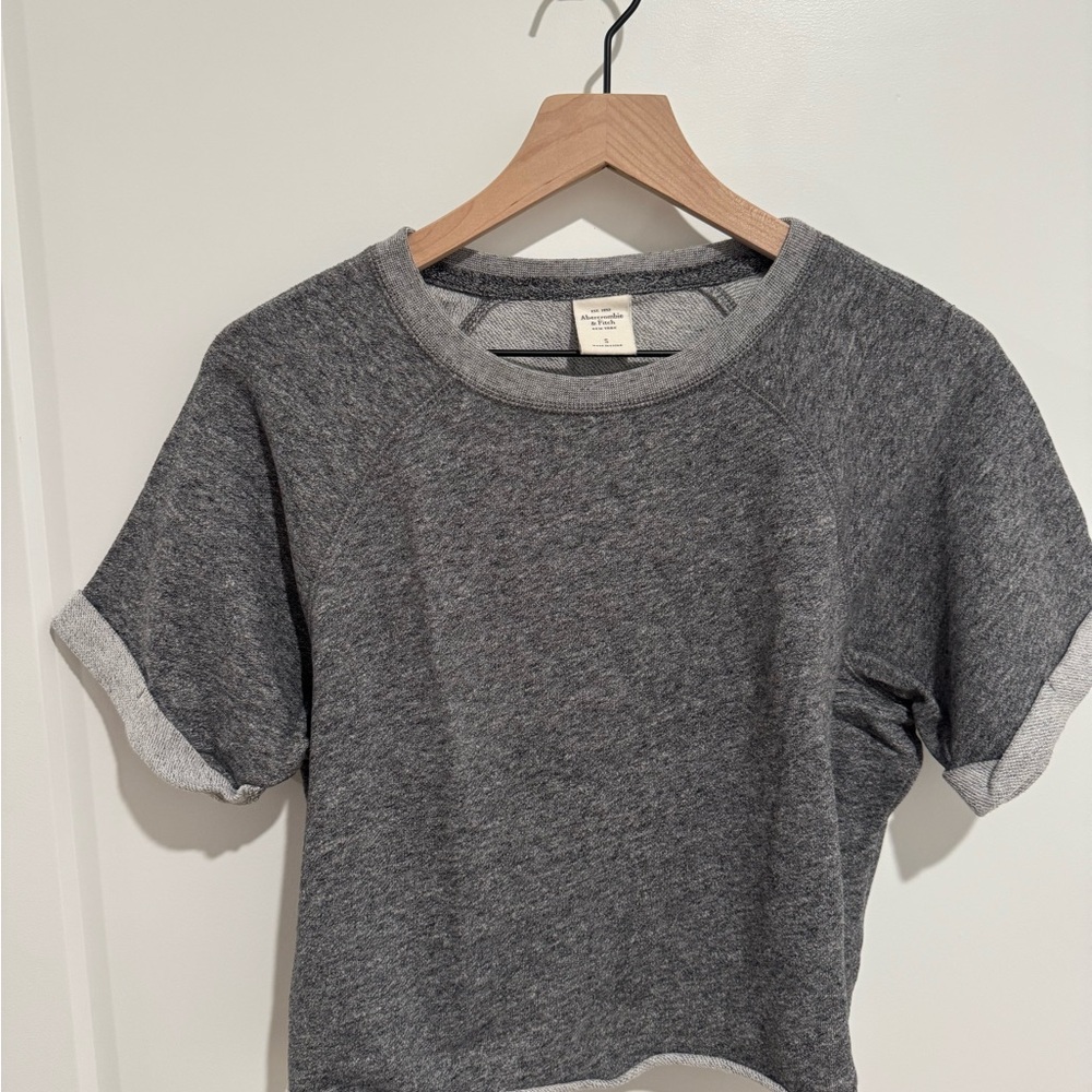 Gray Short Sleeve Sweatshirt